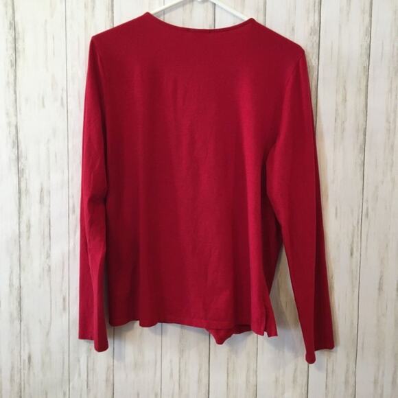 Red Long Sleeve with gold accent on front ties - Picture 4 of 12